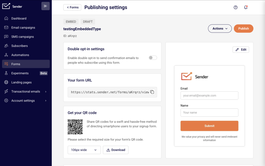 form-publishing-settings