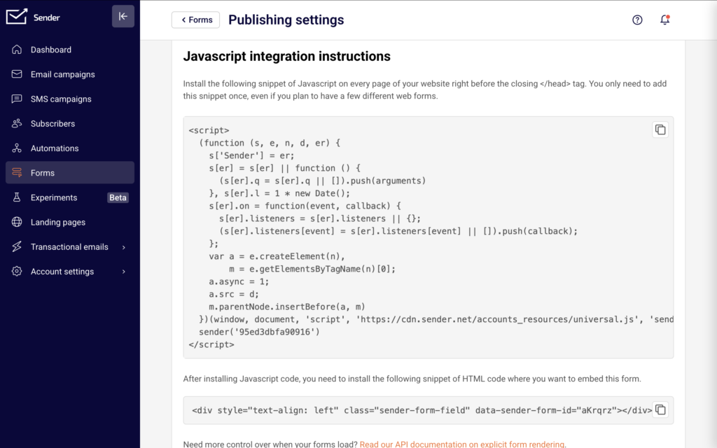 form-publishing-settings
