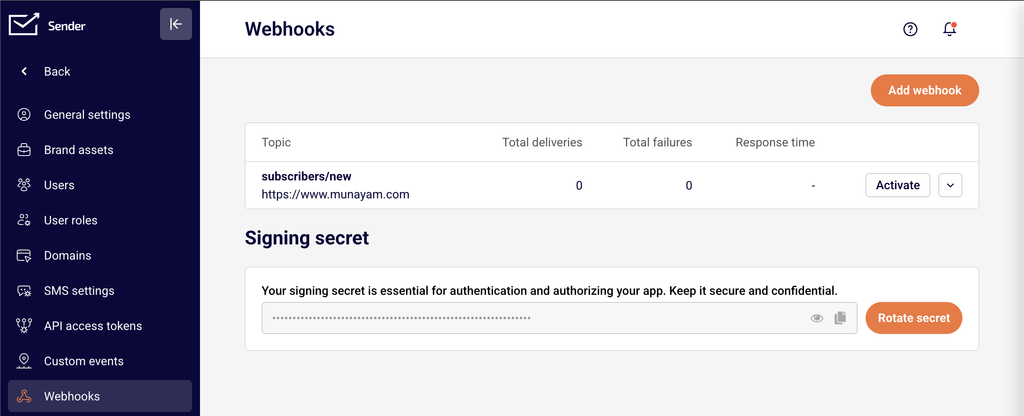 sender-webhooks sender-webhooks
