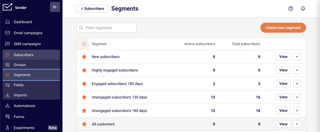 subscriber-segment-list