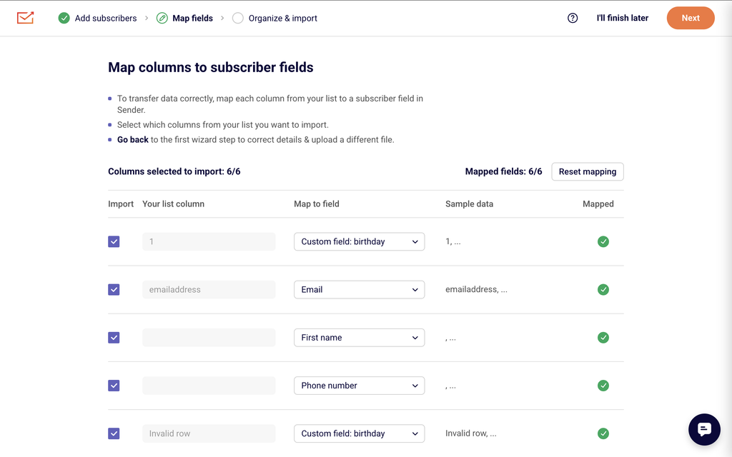 subscriber-field-mapping subscriber-field-mapping